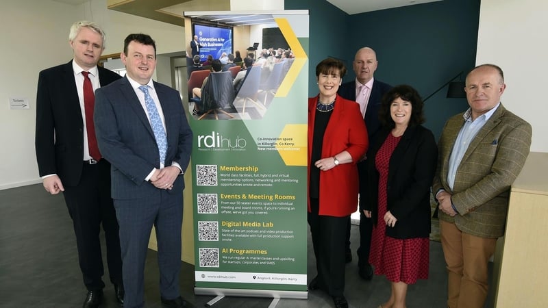 Denis McCarthy, Fexco Chair, Tim Daly, Head of Strategy and Performance MTU, Norma Foley, Minister for Children, Liam Cronin TD, RDI Hub CEO, Niamh O'Sullivan, Director of Services Kerry County Council and Brendan O'Donnell, Registrar MTU
