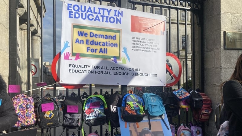 Parents of children without a school place recently protested outside the Department of Education