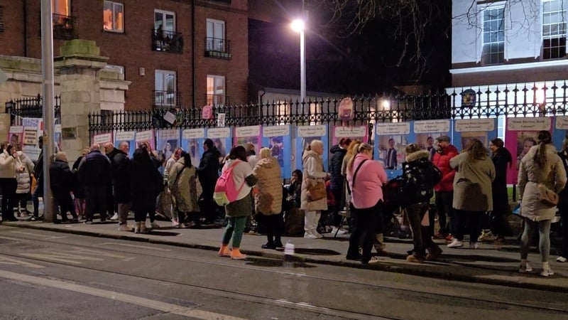 Around 50 parents from Dublin and counties across the country are protesting