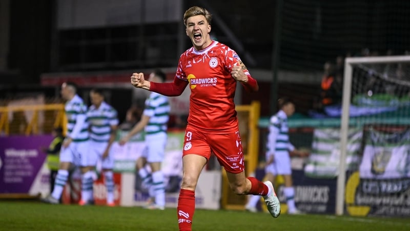 Sean Boyd celebrates after Harry Wood handed Shelbourne an early lead