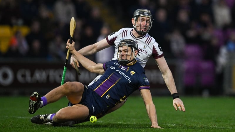 Jack O'Connor of Wexford in action against Galway's Michael Garvey