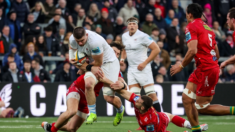 Ulster came back after a furious start from the Scarlets with a Timoney try in the 22nd minute