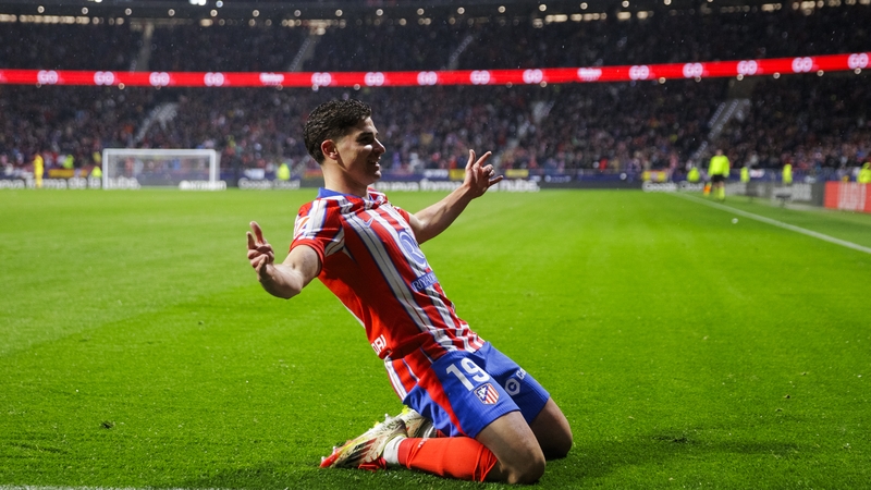 Julian Alvarez celebrates what proved to be the match-winner against Athletic Bilbao