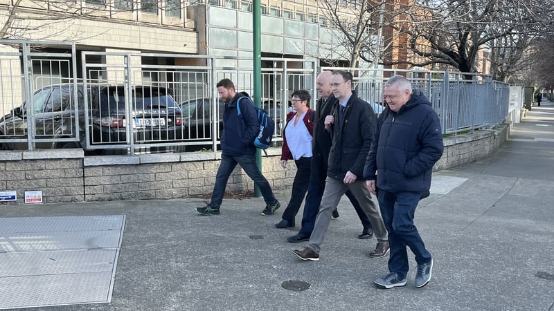 Trade union representatives arriving for talks at the Workplace Relations Commission (WRC) in Dublin