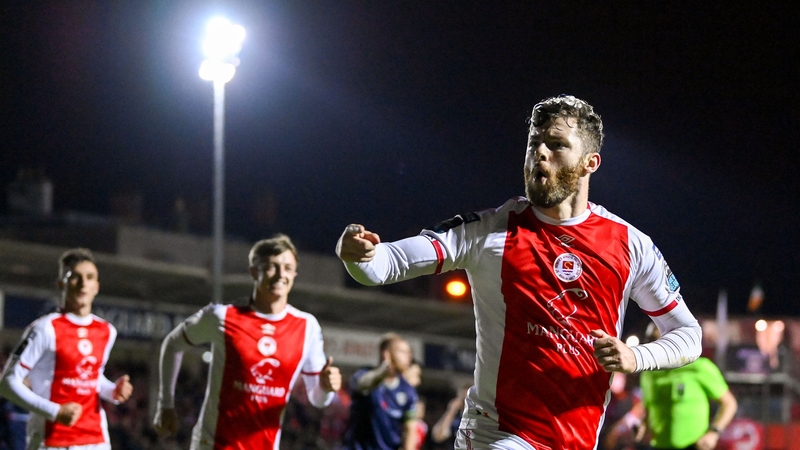 Aidan Keena celebrates opening the scoring for the hosts