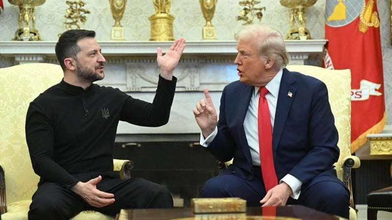 US President Donald Trump and Ukrainian President Volodymyr Zelensky met in the Oval Office in February