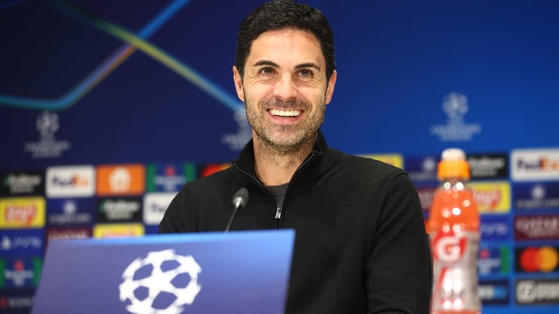 Mikel Arteta was all smiles at the post-match press conference in Eindhoven