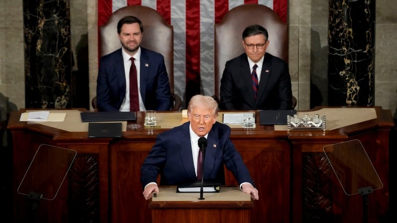 The speech was Donald Trump's first to Congress since taking office on 20 January