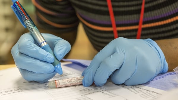 A blood sample being sent for tuberculosis testing