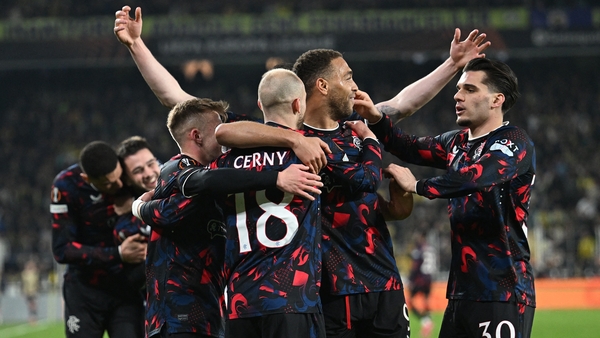 Rangers celebrate Vaclav Cerny late goal