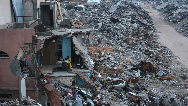 Rubble of buildings in Beit Lahia in the northern Gaza