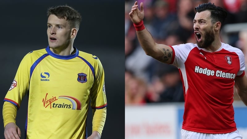 (L to R) Paul Corry and Richie Towell during their loan spells at Carlisle and Rotherham respectively