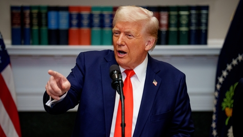 Donald Trump said he was finding it more difficult to deal with Ukraine and that 'they don't have the cards' (file image)