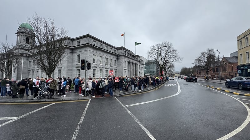 Several hundred people attended this afternoon's protest in Cork