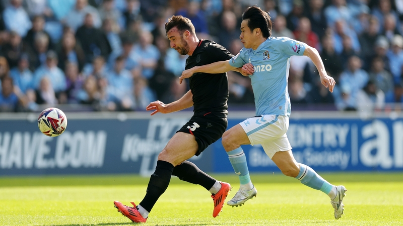Enda Stevens in action for Stoke City, who lost to an injury-time Coventry winner