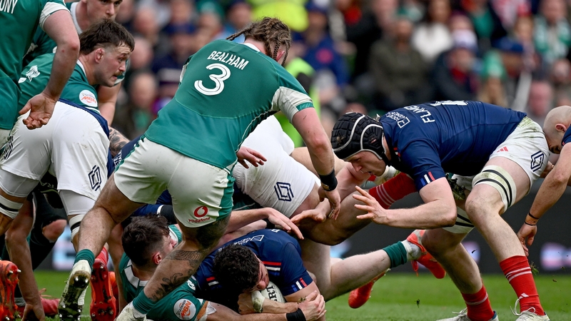 Paul Boudehent scores France's second try