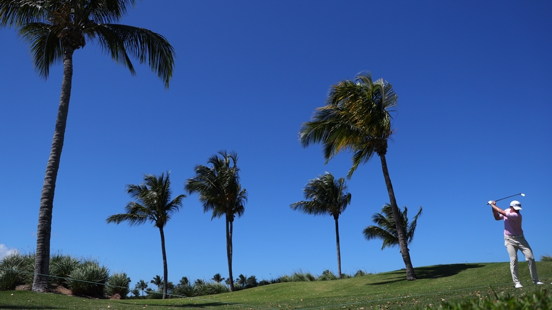 Max Kennedy plays a shot on the 18th hole during the third round