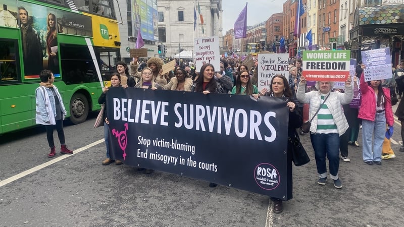 Demonstrators marched to the Department of Justice after speeches outside City Hall