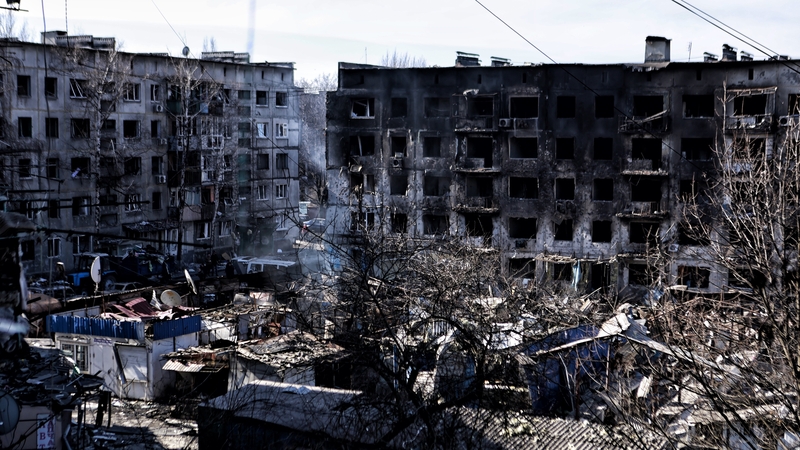 A number of buildings were destroyed in a Russian strike on Dobropillia in the Donetsk region in recent days