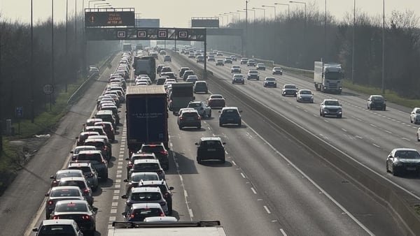 Gardaí and emergency services were alerted to a collision involving a car and a motorcycle on the southbound carriageway of the M50