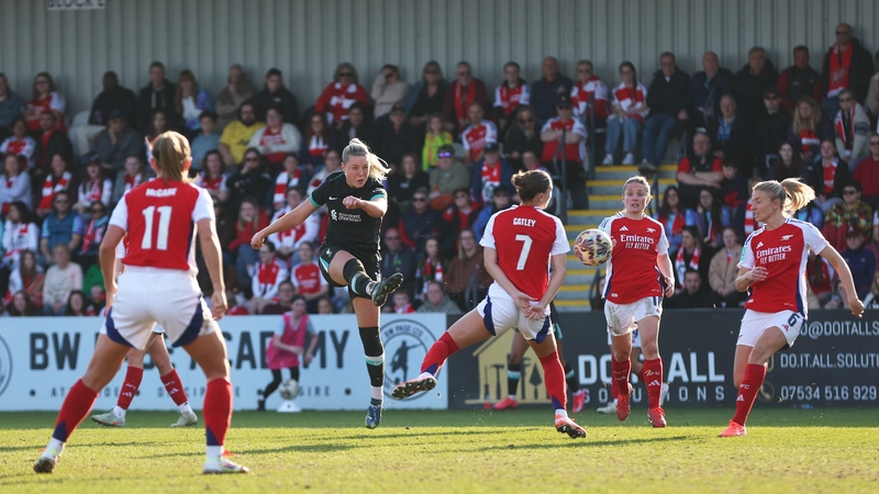 Sophie Roman Haug's shot came off the Arsenal goalkeeper