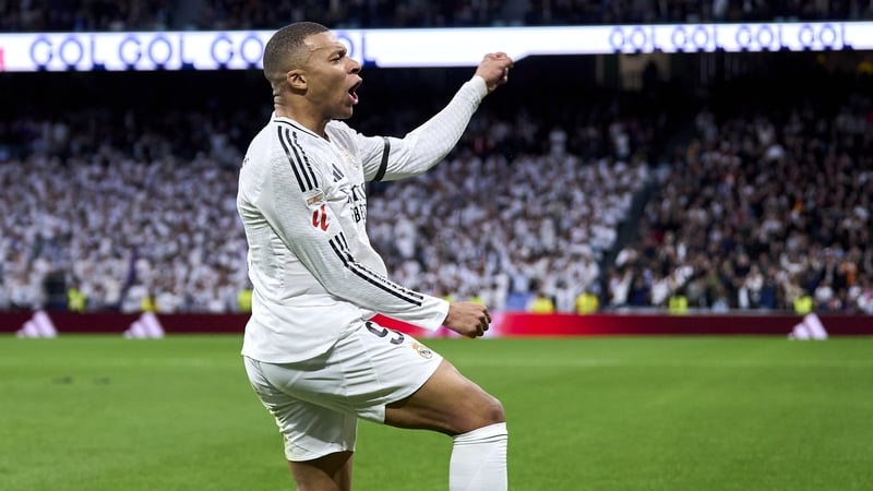 Kylian Mbappe opened the scoring for Real Madrid in their win over Rayo Vallecano