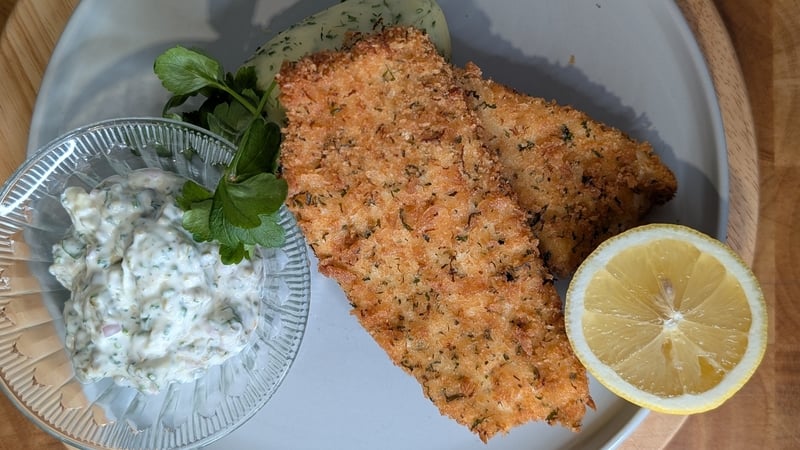 Wade Murphy's breaded plaice, herb mash, homemade tartare sauce: Today