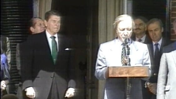 President Ronald Reagan and Taoiseach Charles Haughey Washington 1987