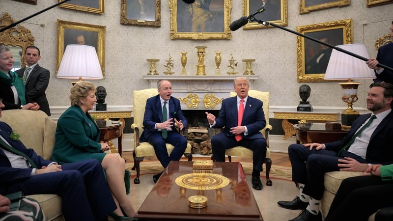 Donald Trump welcomed Micheál Martin to the Oval Office