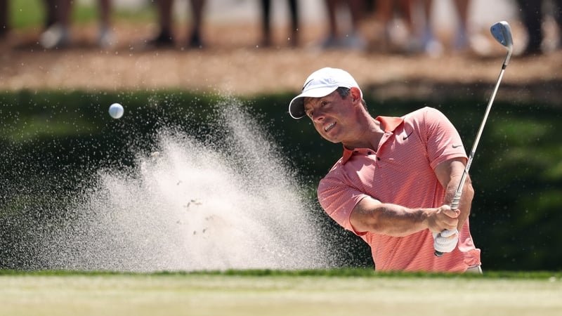 Rory McIlroy getting some practice from the sand at Sawgrass ahead of the tournament