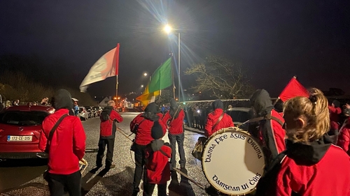 The early birds: St Patrick's Day parade gets underway in Dingle, Co Kerry. Photo: Aoife Granville