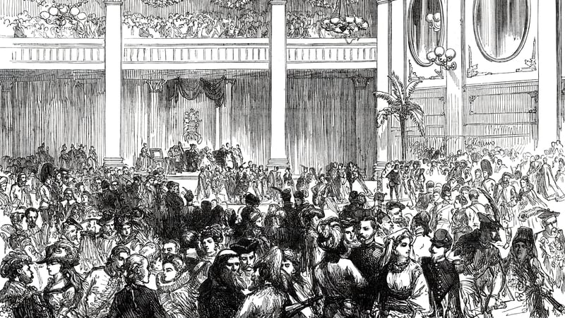 A Grand Fancy-Dress Ball at St Patrick's Hall in Dublin Castle, 1876. Image: The Print Collector/Heritage Images via Getty Images