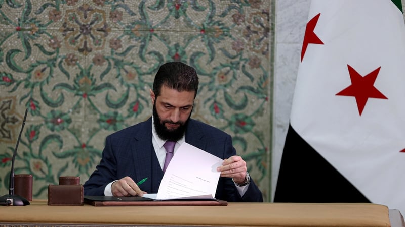The declaration was signed by interim President Ahmed al-Sharaa