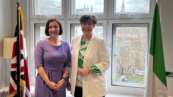 Minister for Children Norma Foley, right, met British Secretary of State for Education Bridget Philipson in London