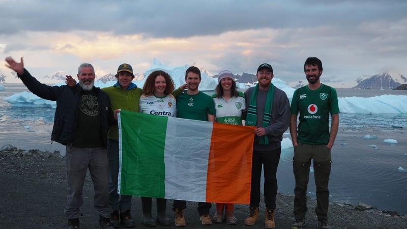 The Irish contingent working at the Rothera research station in the Antarctic