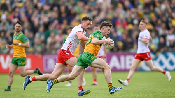 Donegal's Shane O'Donnell (R) and Tyrone's Brian Kennedy are set to renew rivalries