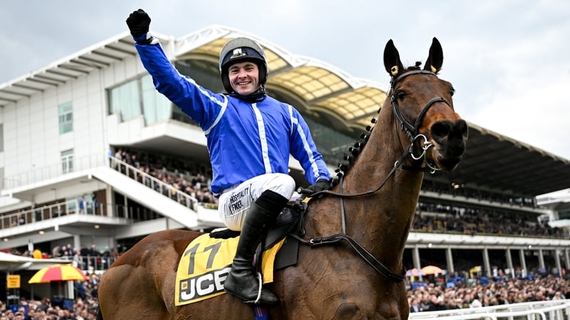 Jonjo O'Neill Jr celebrates aboard Poniros