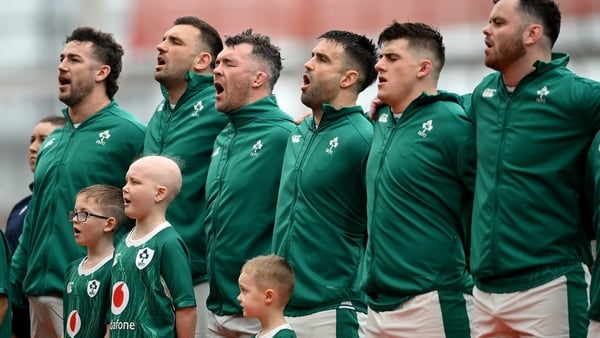 Peter O'Mahony and Conor Murray (middle pair) will play their final games for Ireland