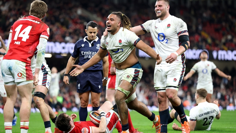 Chandler Cunningham-South of England celebrates scoring his team's 10th try