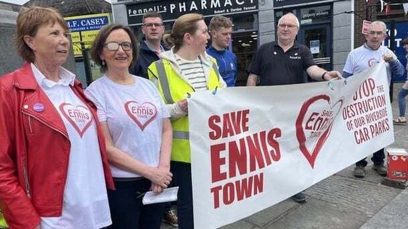 The Save Ennis Town campaign group staged a protest march and launched a petition against the plans