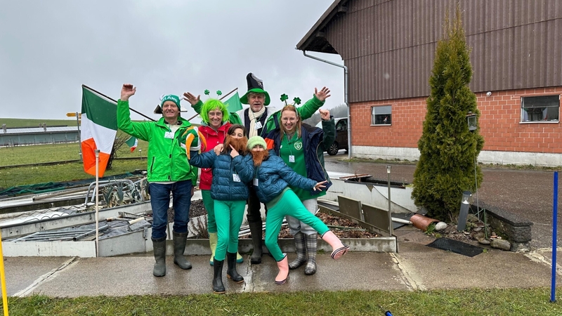 Family and friends of Rosaleen Crotty Ehinger returned to Switzerland for a welly race in her honour