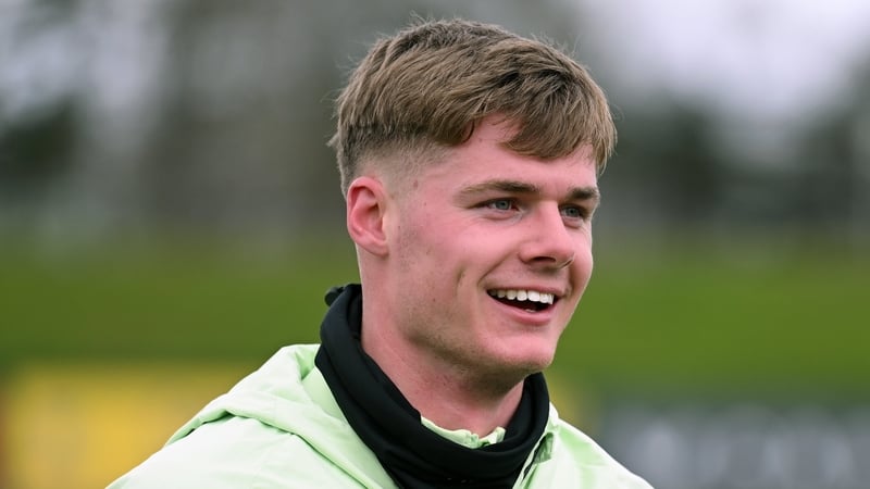 Evan Ferguson was all smiles during training at Abbotstown on St Patrick's Day