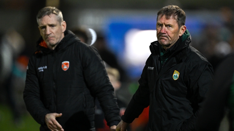 Kieran McGeeney and Jack O'Connor after Saturday's game in Tralee
