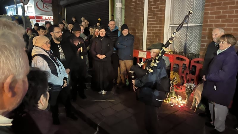 Around 200 people attended a vigil at the scene of the fatal collision in Letterkenny