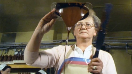 Making easter eggs at Bewley's Chocolate Factory, 1985.