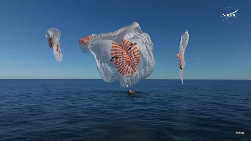 A spaceship carrying Butch Wilmore and Suni Williams splashed down off the coast of Florida