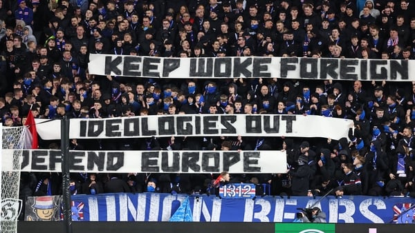 Rangers condemn 'embarrassing' fans over woke banner