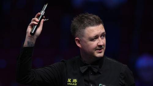 Kyren Wilson celebrates winning his quarter final