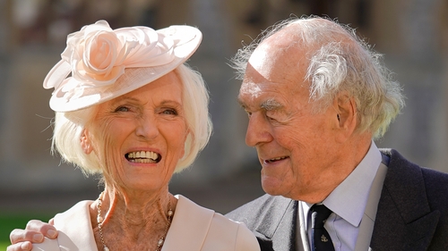 Cookery writer and broadcaster, Mary Berry with her husband Paul Hunnings