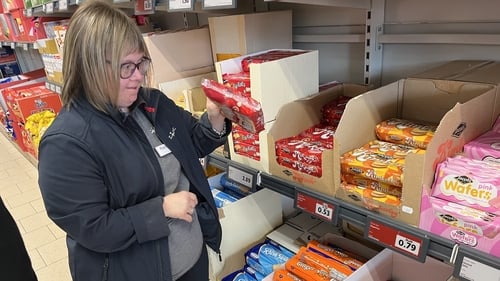 Lidl employee Rachel Coen at work today